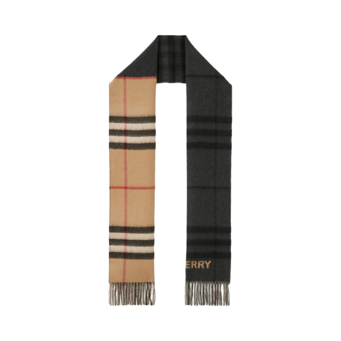 버버리 콘트라스트 체크 캐시미어 머플러 아카이브 베이지 블랙