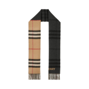 Burberry Contrast Check Cashmere Muffler Archive Beige Black