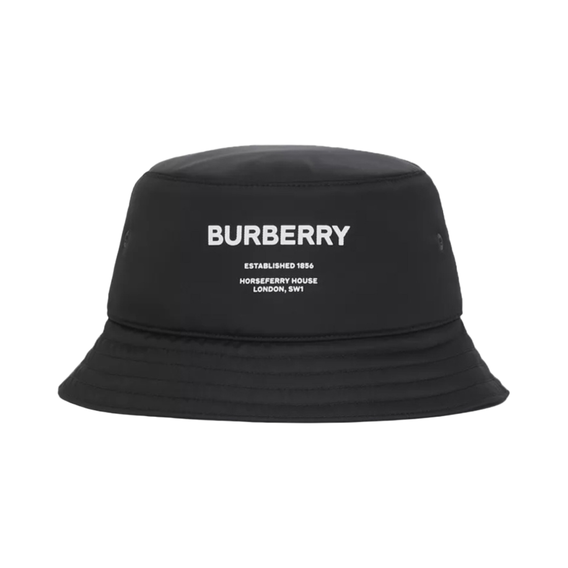 8044081 Burberry Horseferry Print Nylon Bucket Hat Black