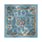 Hermes Ferronnerie Plein Soleil Scarf 80 Ciel Orange