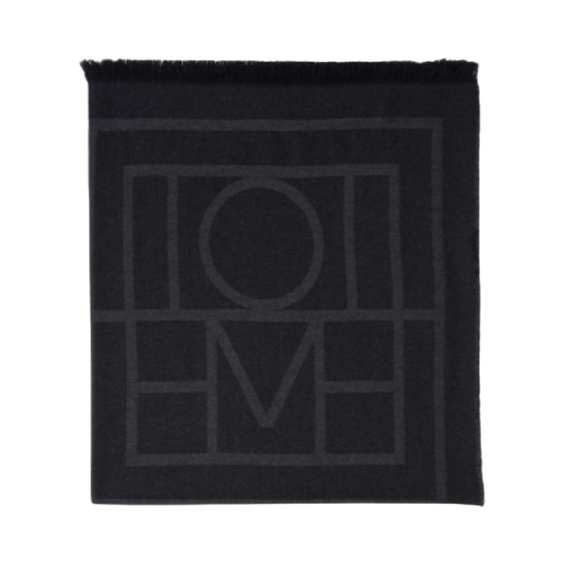 울 캐시미어 모노그램 울 캐시미어 스카프 다크 그레이 모노그램(Toteme Monogram Wool Cashmere Scarf Dark Grey Monogram)