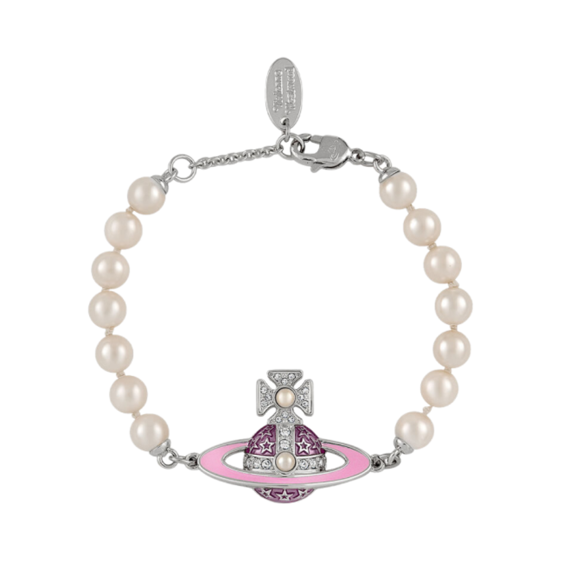 비비안 웨스트우드 록산느 펄 브레이슬릿 실버 로즈 핑크(Vivienne Westwood Roxanne Pearl Bracelet Silver Rose Pink) - 1