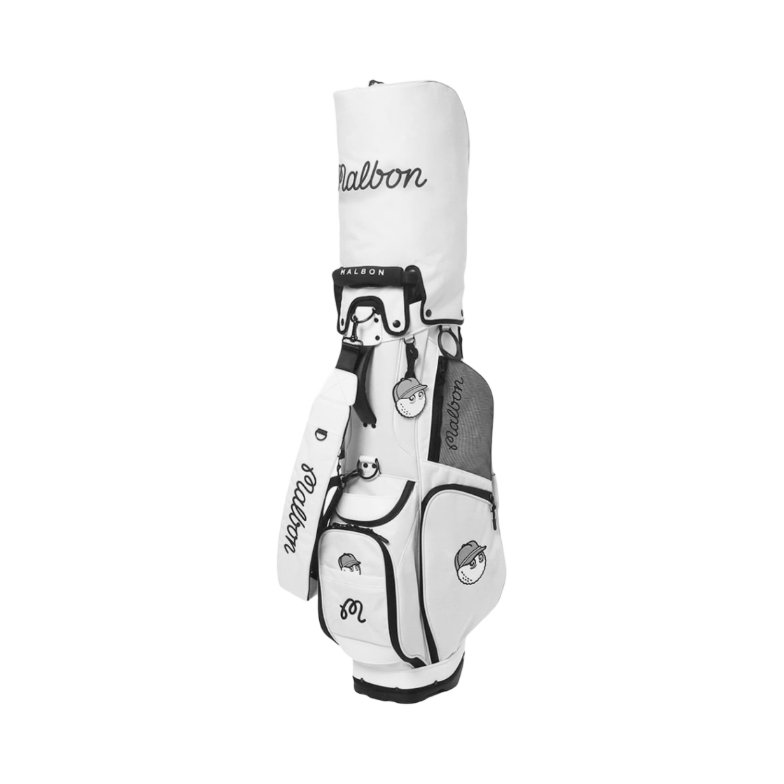 말본 골프 버킷 스탠드백 화이트(Malbon Golf Bucket Stand Bag White)