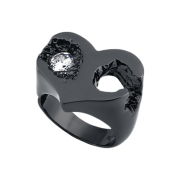 Sentiments No.307 Heart Meteor Ring Black