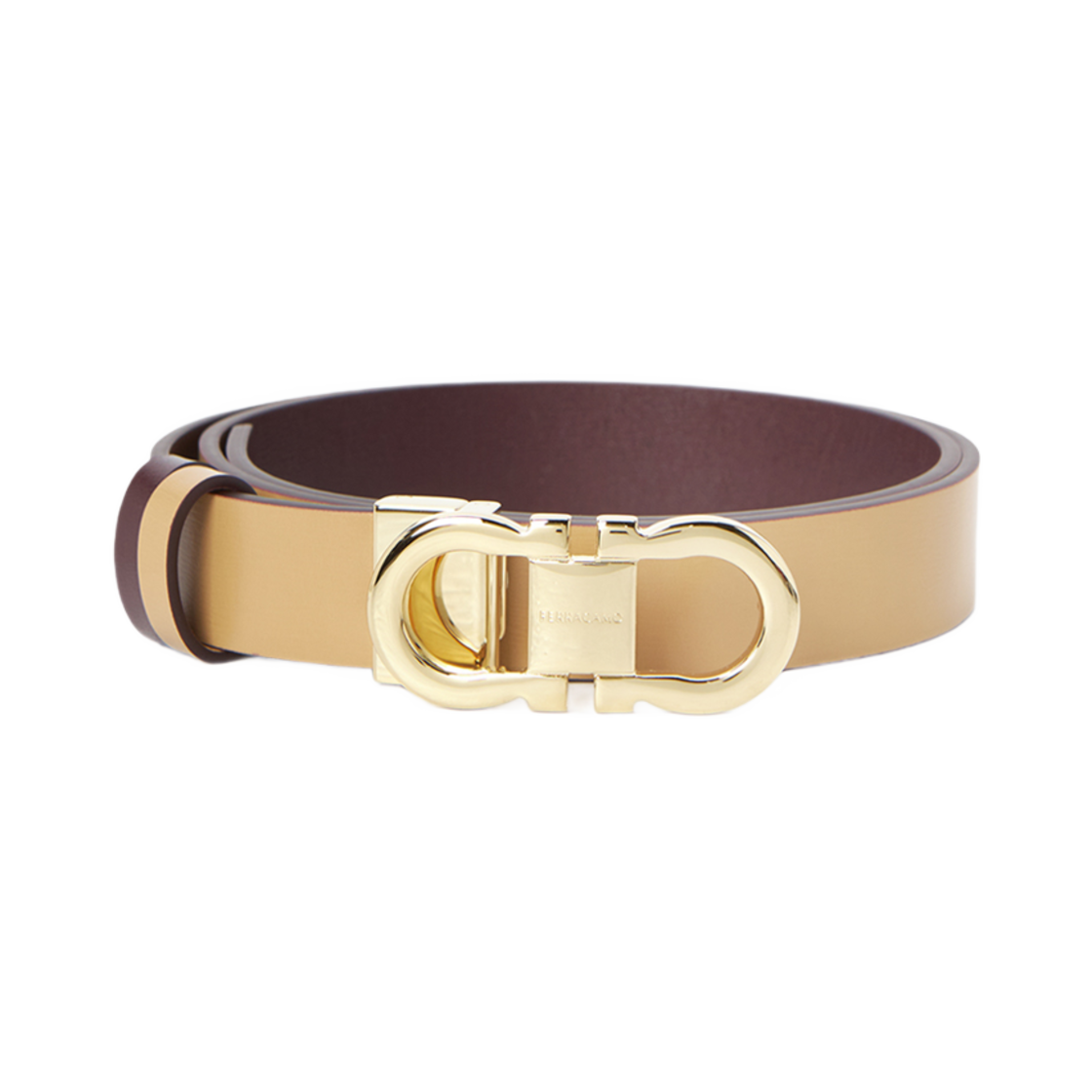230294-771067 (W) Ferragamo Gancini Reversible Belt Beige