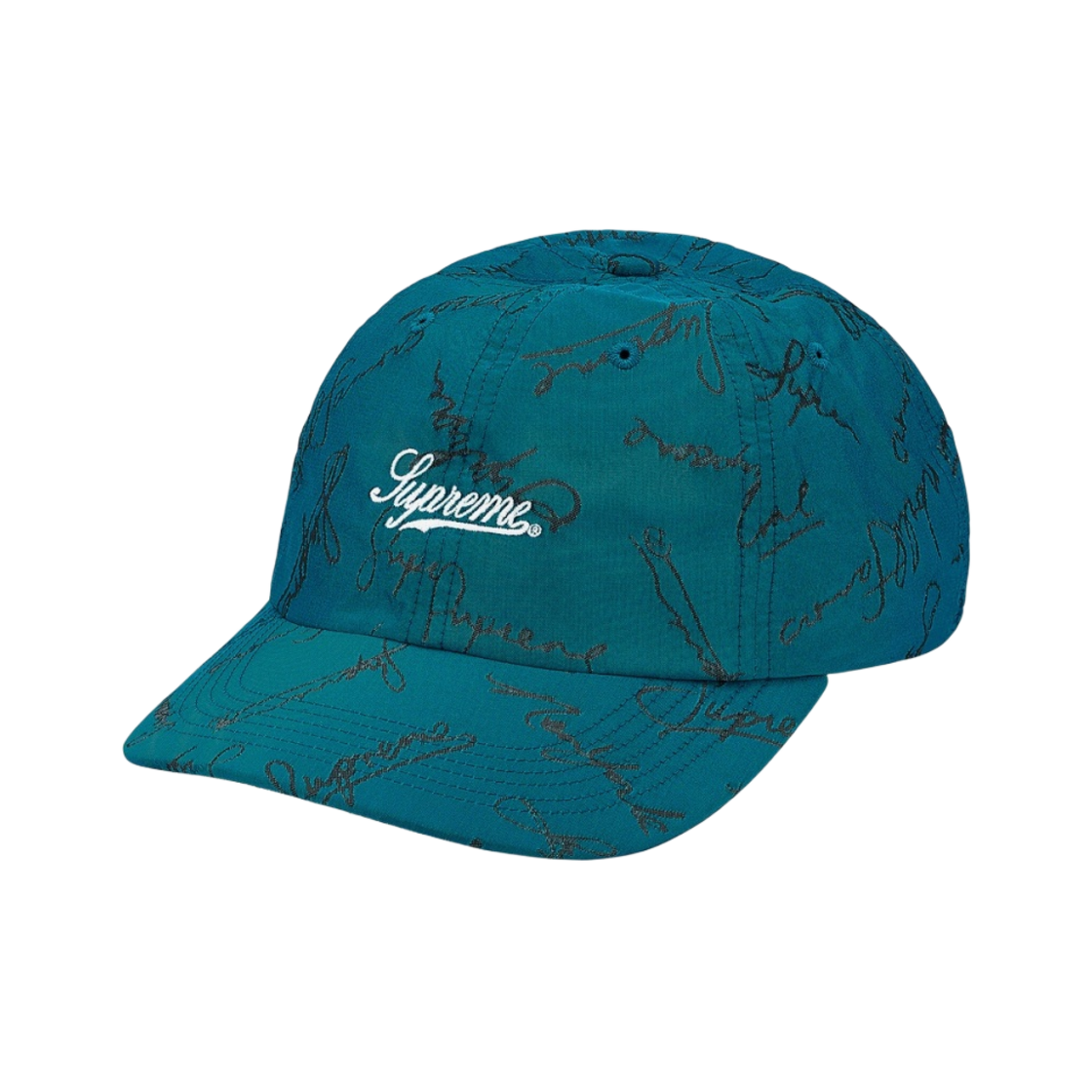 슈프림 스크립트 로고 6-패널 캡 브라이트 틸 - 20FW(Supreme Script Logos 6-Panel Bright Teal - 20FW) - 1