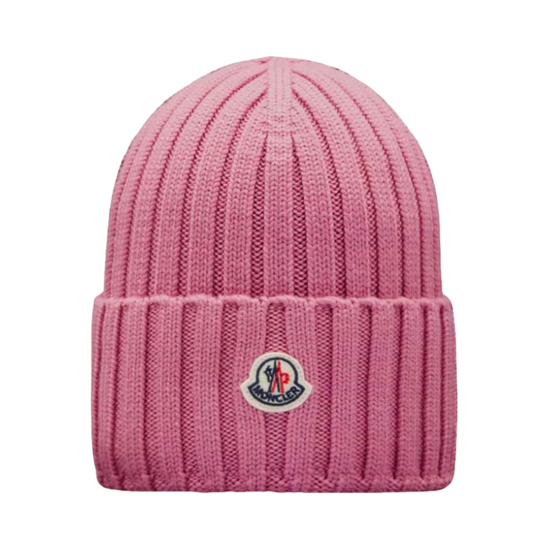 (W) 몽클레르 립드 니트 울 비니 로즈 핑크 - 23SS((W) Moncler Ribbed Knit Wool Beanie Rose Pink - 23SS) - 1