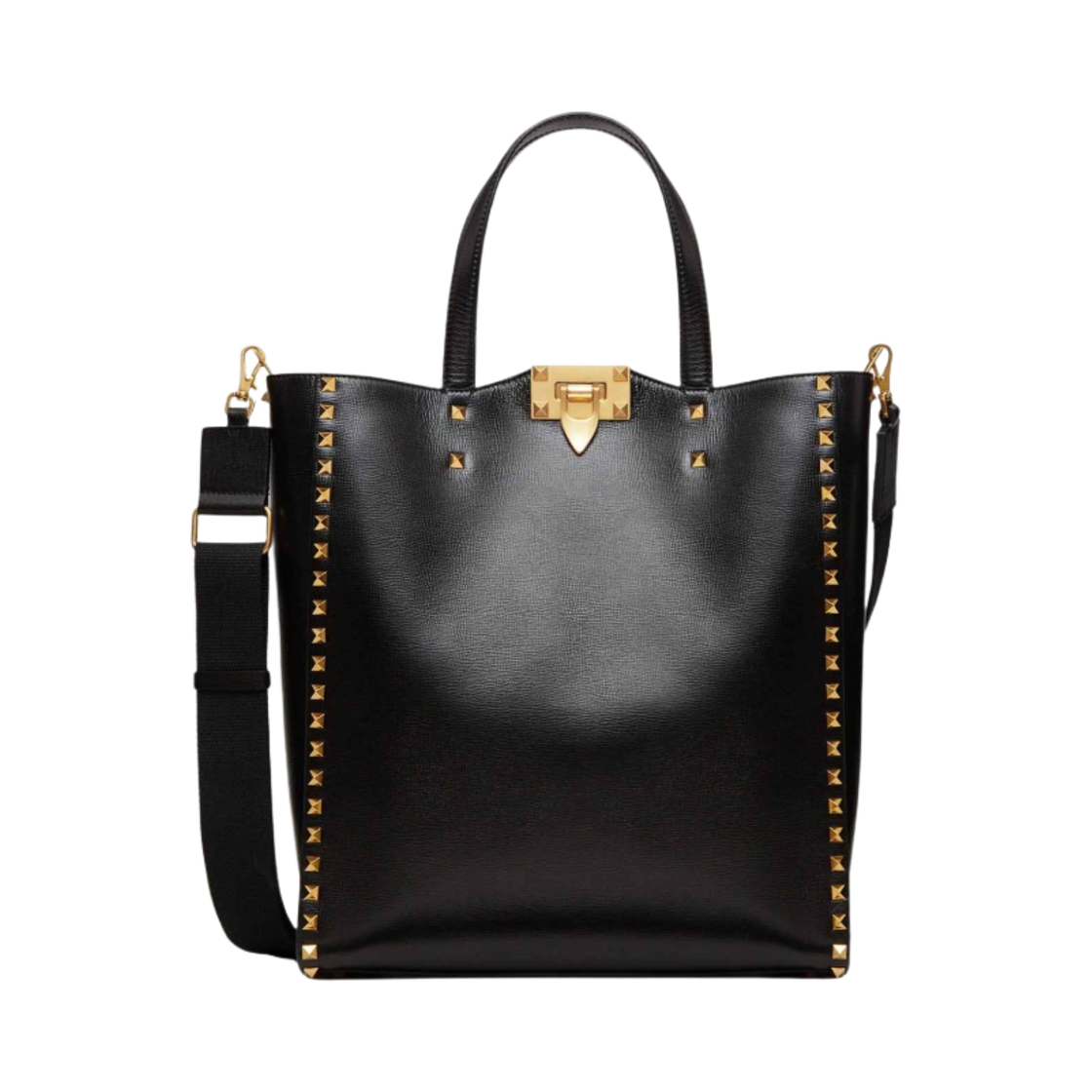 발렌티노 락스터드 그레인드 카프스킨 토트백 블랙(Valentino Rockstud Grained Calfskin Tote Bag Black) - 1