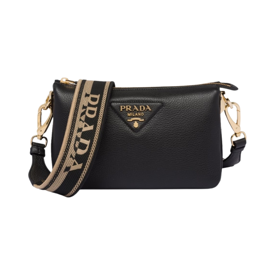 프라다 레더 숄더백 블랙(Prada Leather Shoulder Bag Black) - 1