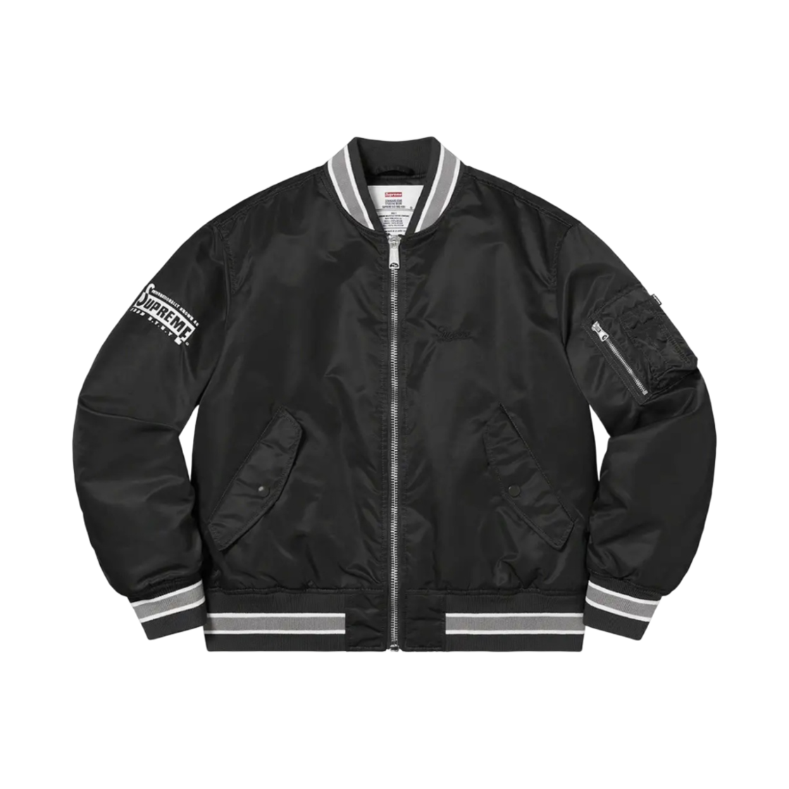 슈프림 세컨드 투 논 MA-1 자켓 블랙 - 22SS(Supreme Second To None MA-1 Jacket Black - 22SS) - 2