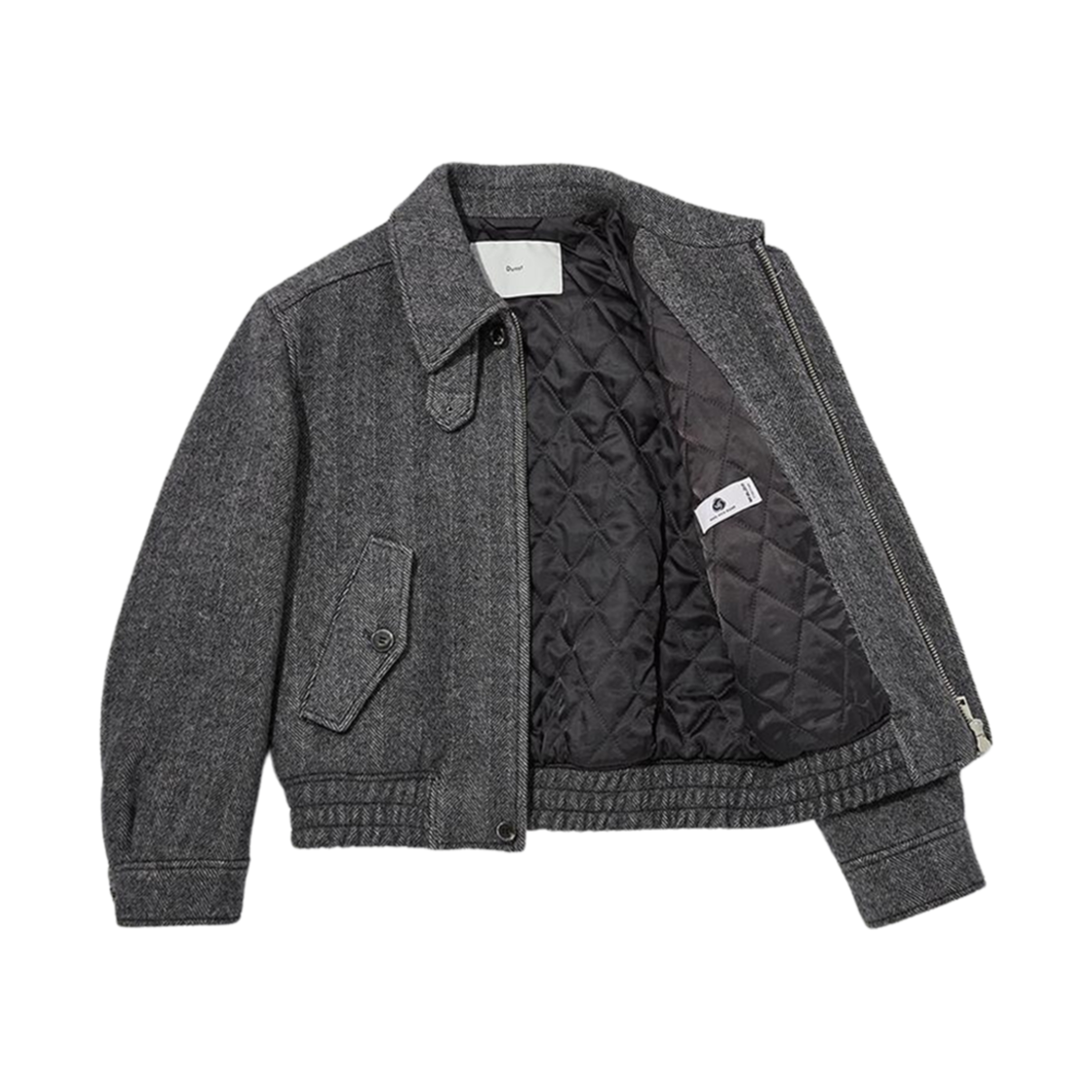 던스트 텍스쳐드 칼라 울 블루종 다크 그레이 헤링본(Dunst Textured Collar Wool Blouson Dark Grey Herringbone) - 3