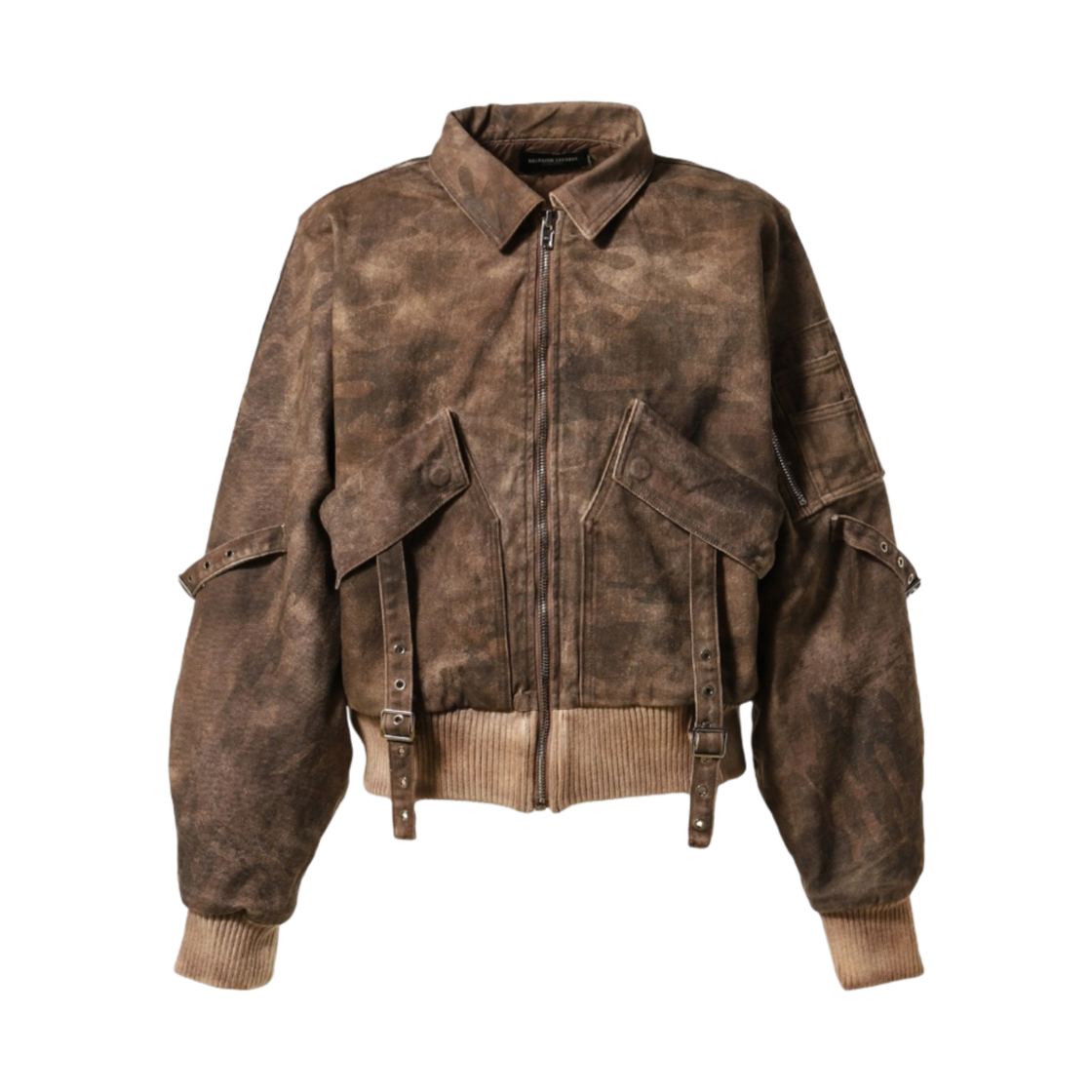 - No/Faith Studios Cargo Bomber Jacket Beige