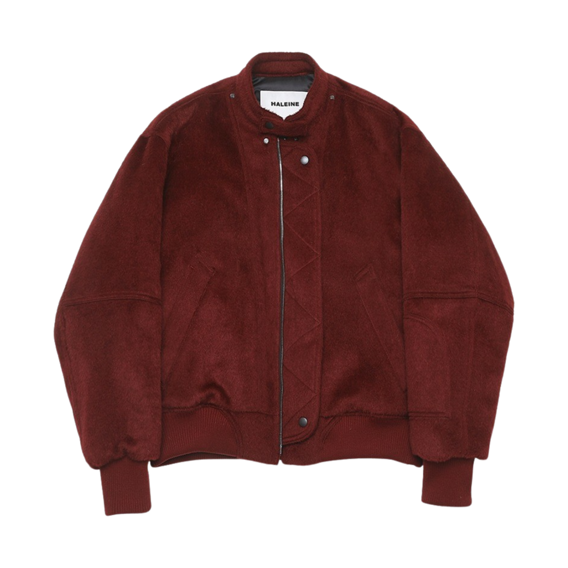 알렌느 스터드 바이커 알파카 블루종 버건디