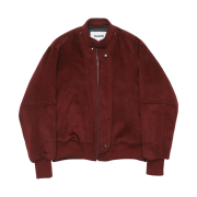 Haleine Stud Biker Alpaca Blouson Burgundy