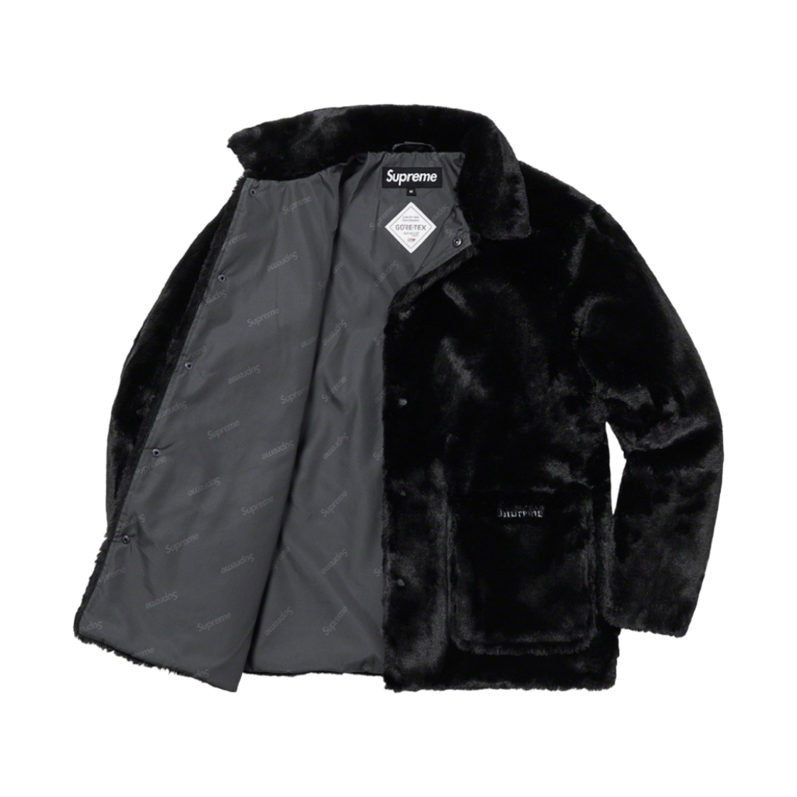 슈프림 투톤 포우 퍼 샵 코트 블랙 - 21FW(Supreme 2-Tone Faux Fur Shop Coat Black - 21FW) - 2