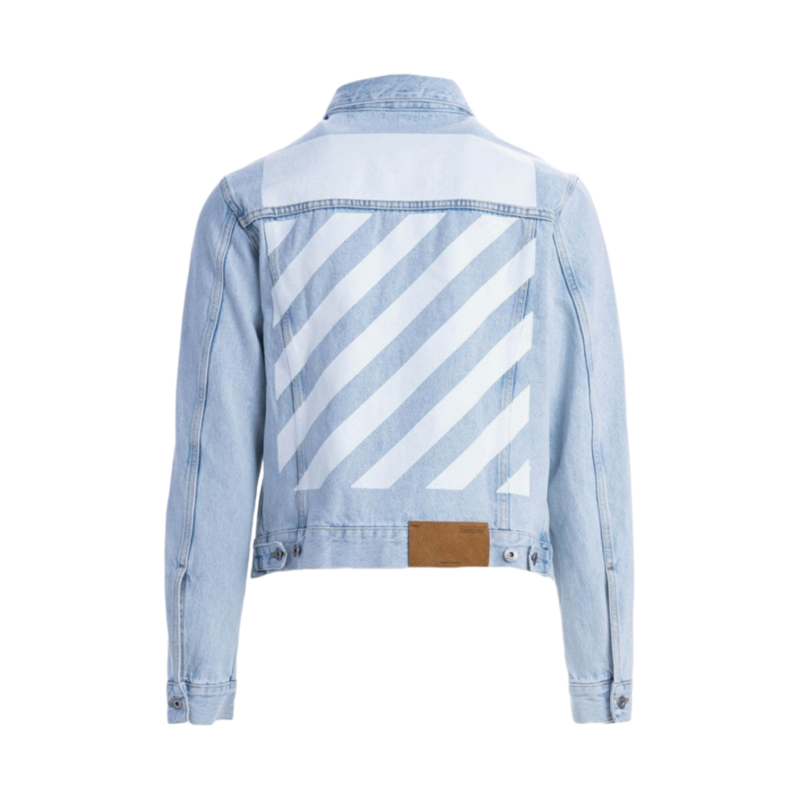 오프화이트 다이애그널 탭 슬림 데님 자켓 블리치 블루 화이트(Off-White Diagonal Tab Slim Denim Jacket Bleach Blue White)