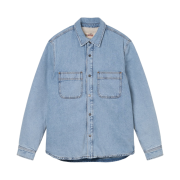 Stussy Sherpa Lined Denim Shirt Stone Wash