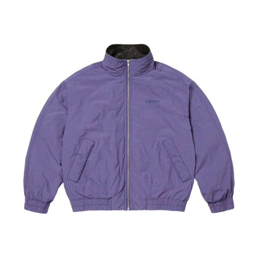 Supreme Leather Collar Utility Jacket Blue Plaid - 25SS