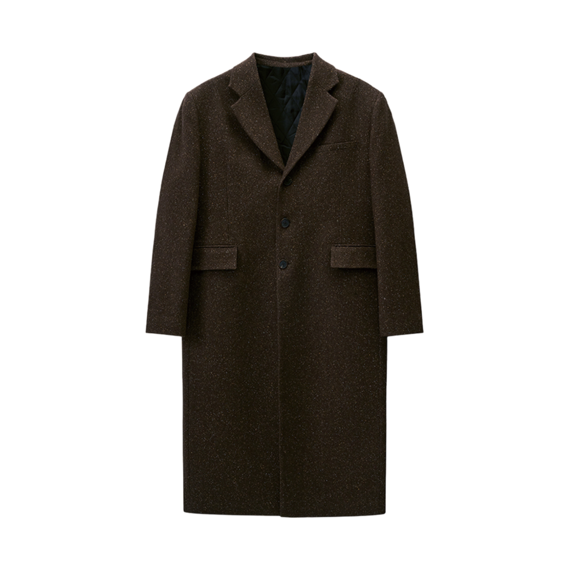 에스티유 백 버튼 싱글 코트 브라운