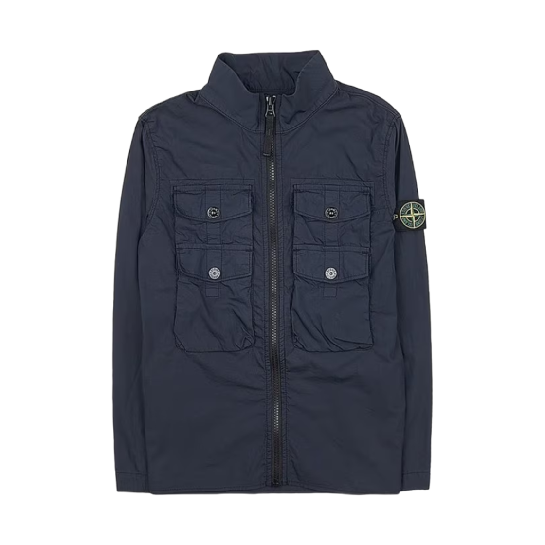 781610101-V1020 (Kids) Stone Island 10101 Wappen Logo Double Pocket Jacket Navy Blue - 23SS