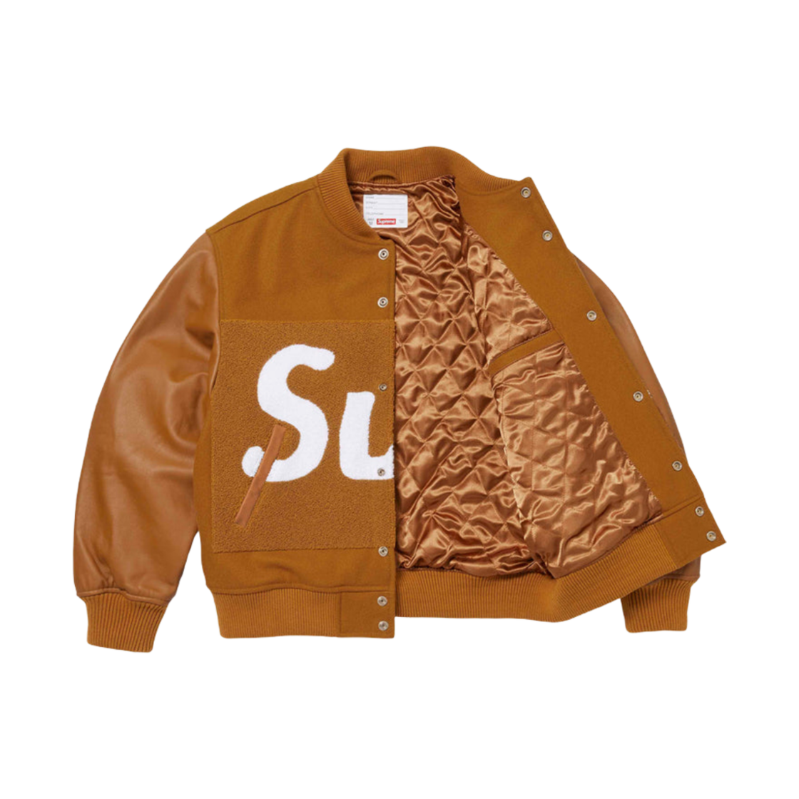 슈프림 빅 로고 샤닐 바시티 자켓 머스타드 - 24SS(Supreme Big Logo Chenille Varsity Jacket Mustard - 24SS) - 2