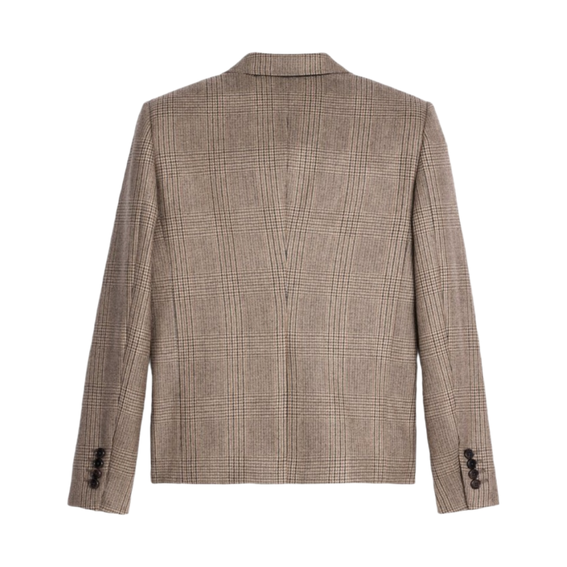 (W) 셀린느 숏 자켓 프린스 오브 웨일스 체크 울 베이지 마론 느와르((W) Celine Short Jacket in Prince Of Wales Check Wool Beige Marron Noir) - 2