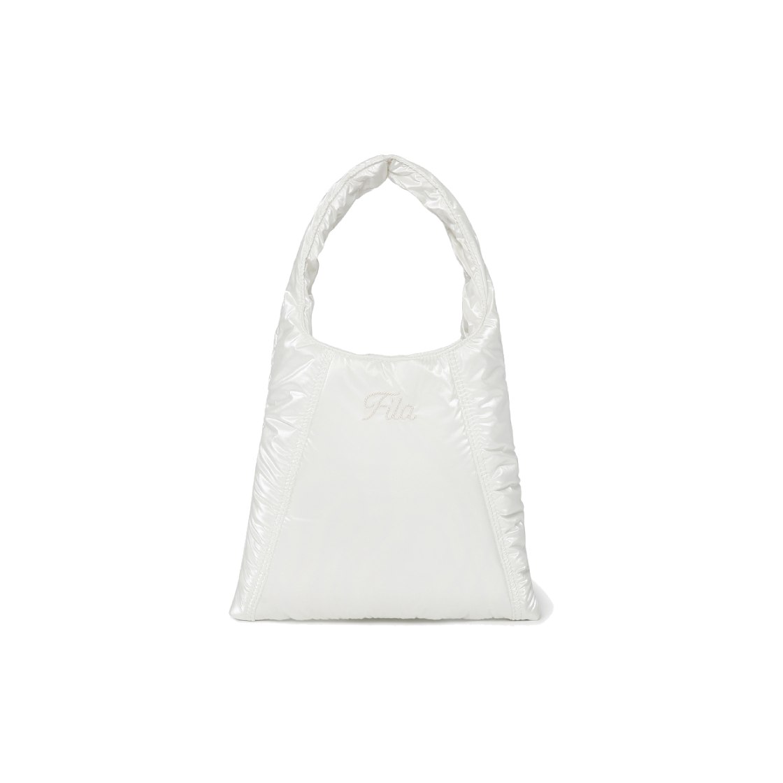 1100FS253RB01F001175 [6% 적립] FILA Glossy Small Hobo Bag White