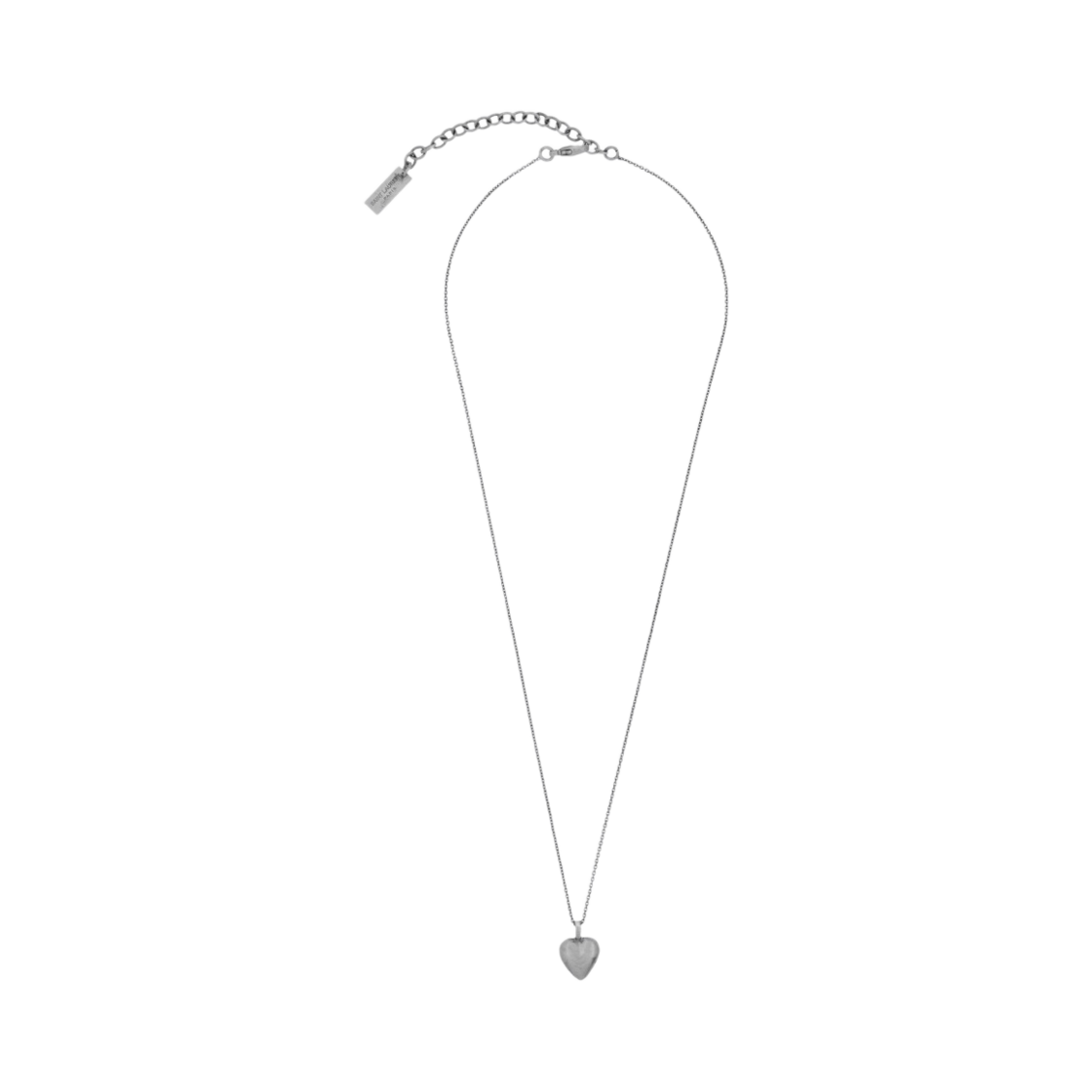 (W) 생로랑 메탈 하트 펜던트 네클리스 팔라듐((W) Saint Laurent Heart Pendant Necklace in Metal Palladium)