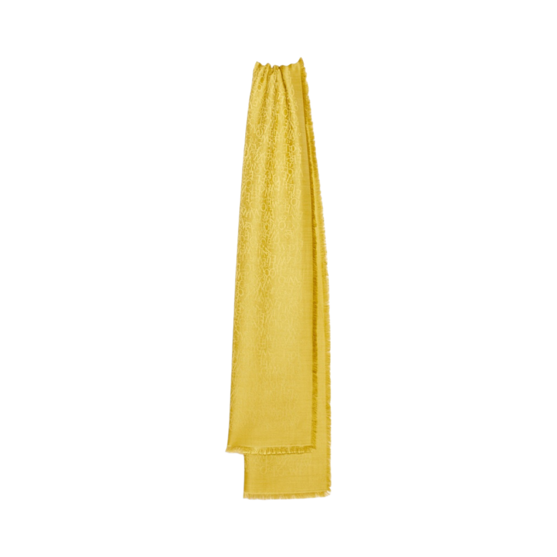 (W) 로에베 스카프 인 실크 앤 울 오커((W) Loewe Scarf In Silk and Wool Ochre)