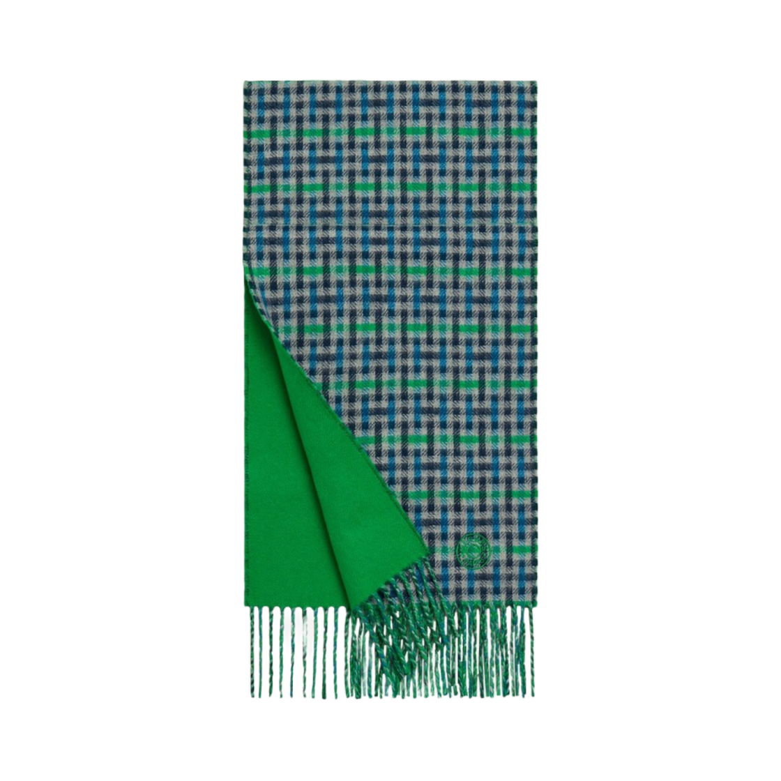 에르메스 H 에코세 렉토 베르소 머플러 그리 블루 베르(Hermes H Ecossais Recto Verso Muffler Gris Bleu Vert) - 1