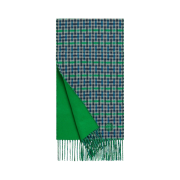 Hermes H Ecossais Recto Verso Muffler Gris Bleu Vert