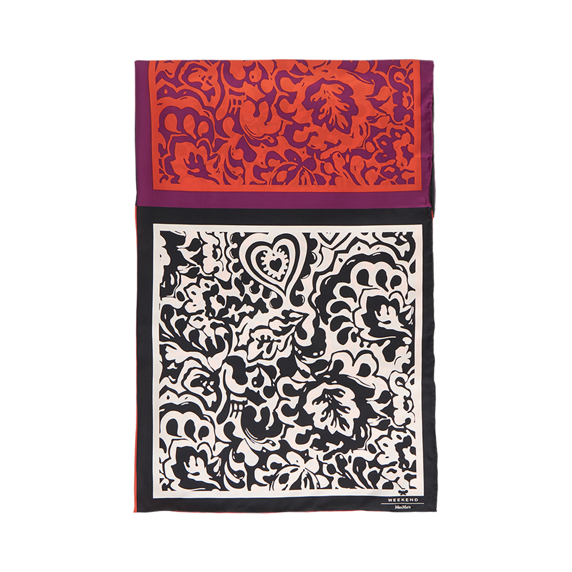 (W) 위켄드 막스마라 오네스토 실크 스카프 레드 블랙((W) Weekend Max Mara Onesto Silk Scarf Red Black) - 1