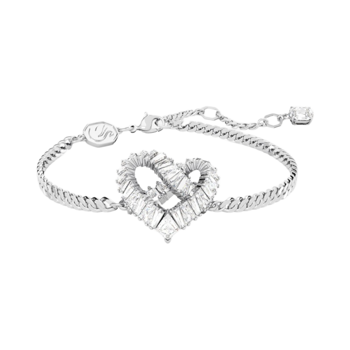 5648299 (W) Swarovski Matrix Bracelet Heart White Rhodium Plated