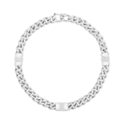 Celine Triomphe Small Gourmette Bracelet in Brass with Rhodium Finish Silver