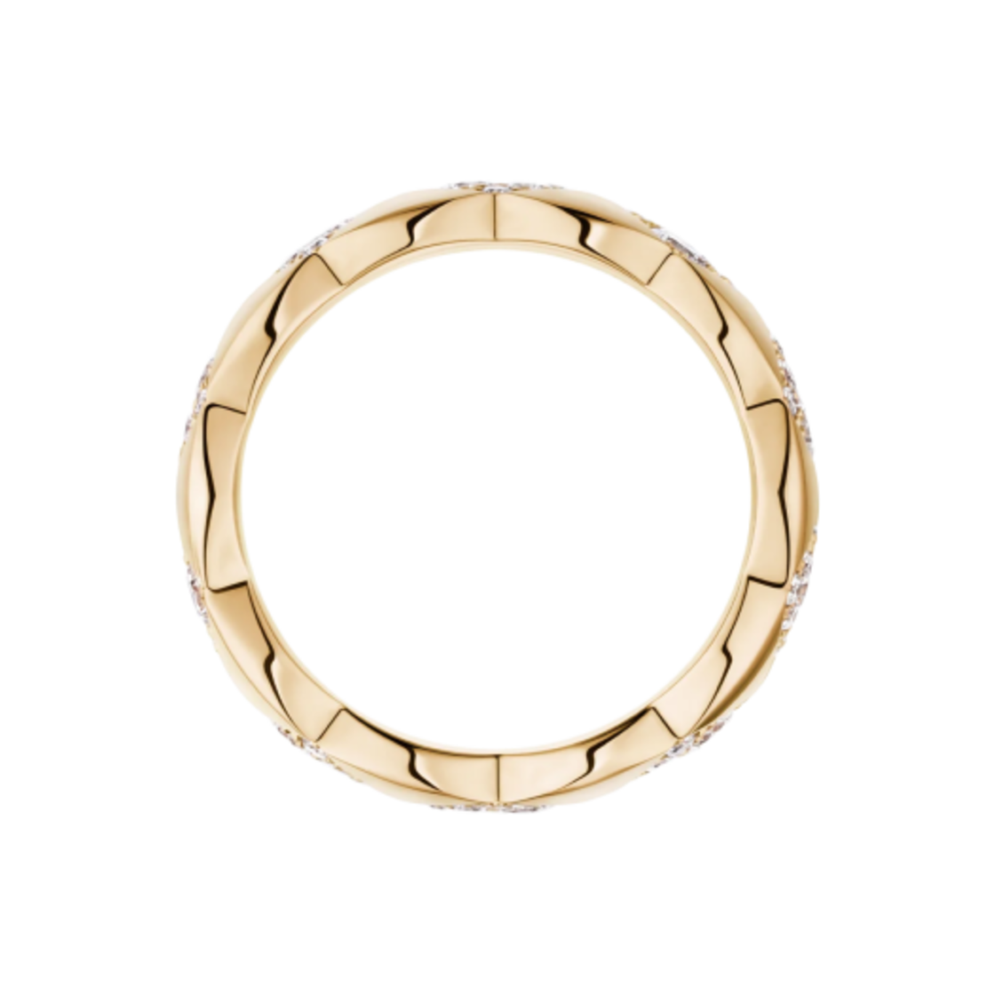 샤넬 코코 크러쉬 링 퀼티드 모티프 스몰 & 18K 베이지 골드 다이아몬드(Chanel Coco Crush Ring Quilted Motif Small & 18K Beige Gold Diamonds) - 3
