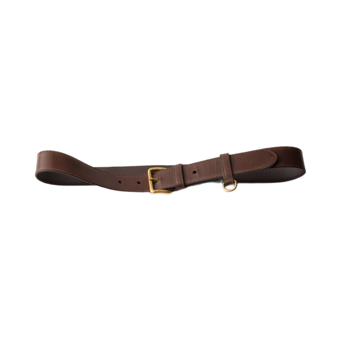(W) 프라다 앤틱 레더 벨트 에보니((W) Prada Antiqued Leather Belt Ebony) - 1