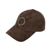 (W) Matin Kim Circle Logo Suede Ball Cap Brown