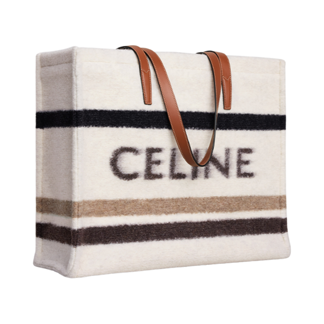셀린느 라지 카바스 스트라이프 텍스타일 셀린느 자카드 에크루 블랙(Celine Large Cabas in Striped Textile with Celine Jacquard Ecru Black) - 2
