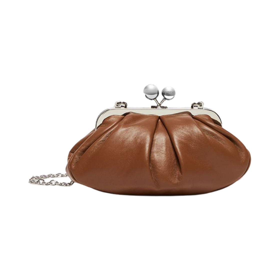 PRATI-009 Weekend Max Mara Prati Small Pasticcino Bag in Nappa Leather Tobacco