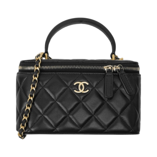 Chanel Vanity With Chain Lambskin & Gold Black
