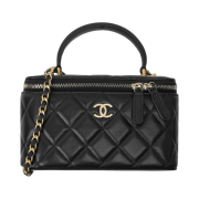 Chanel Vanity With Chain Lambskin & Gold Black