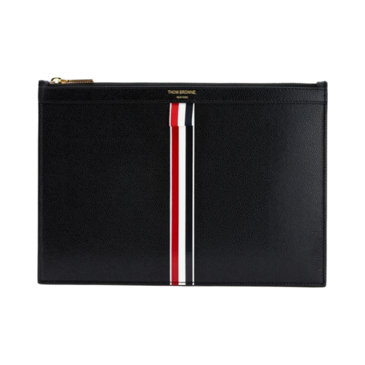 MAC052A-00198-001 Thom Browne Intarsia Stripe Clutch Black