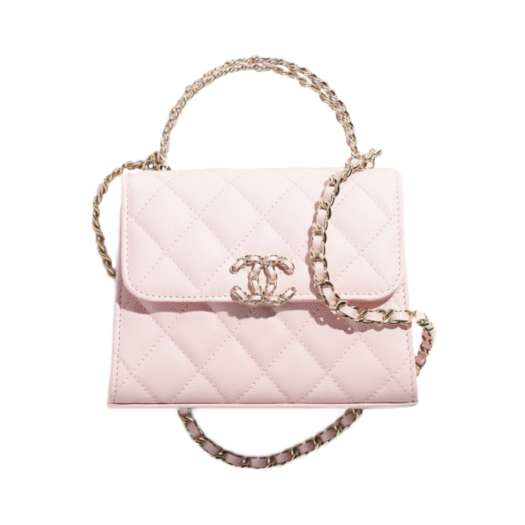 Chanel Clutch with Chain Grained Shiny Calfskin & Gold Light Pink
