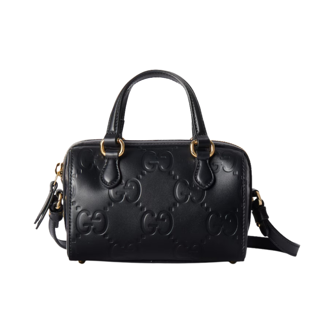 790130-AADLO-1000 Gucci GG Super Mini Top Handle Bag Black