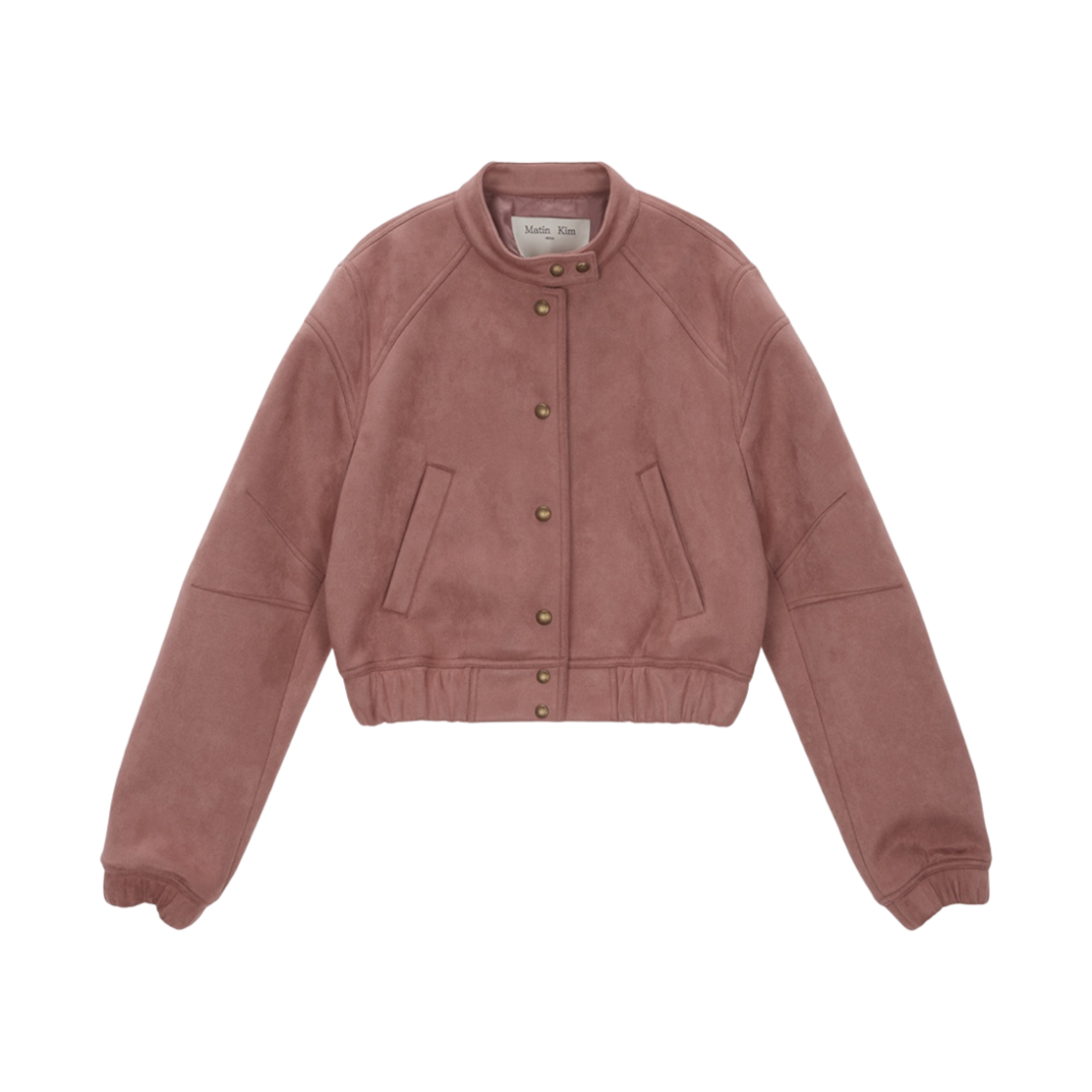 (W) 마뗑킴 포우 스웨이드 봄버 점퍼 핑크((W) Matin Kim Faux Suede Bomber Jumper Pink) - 2