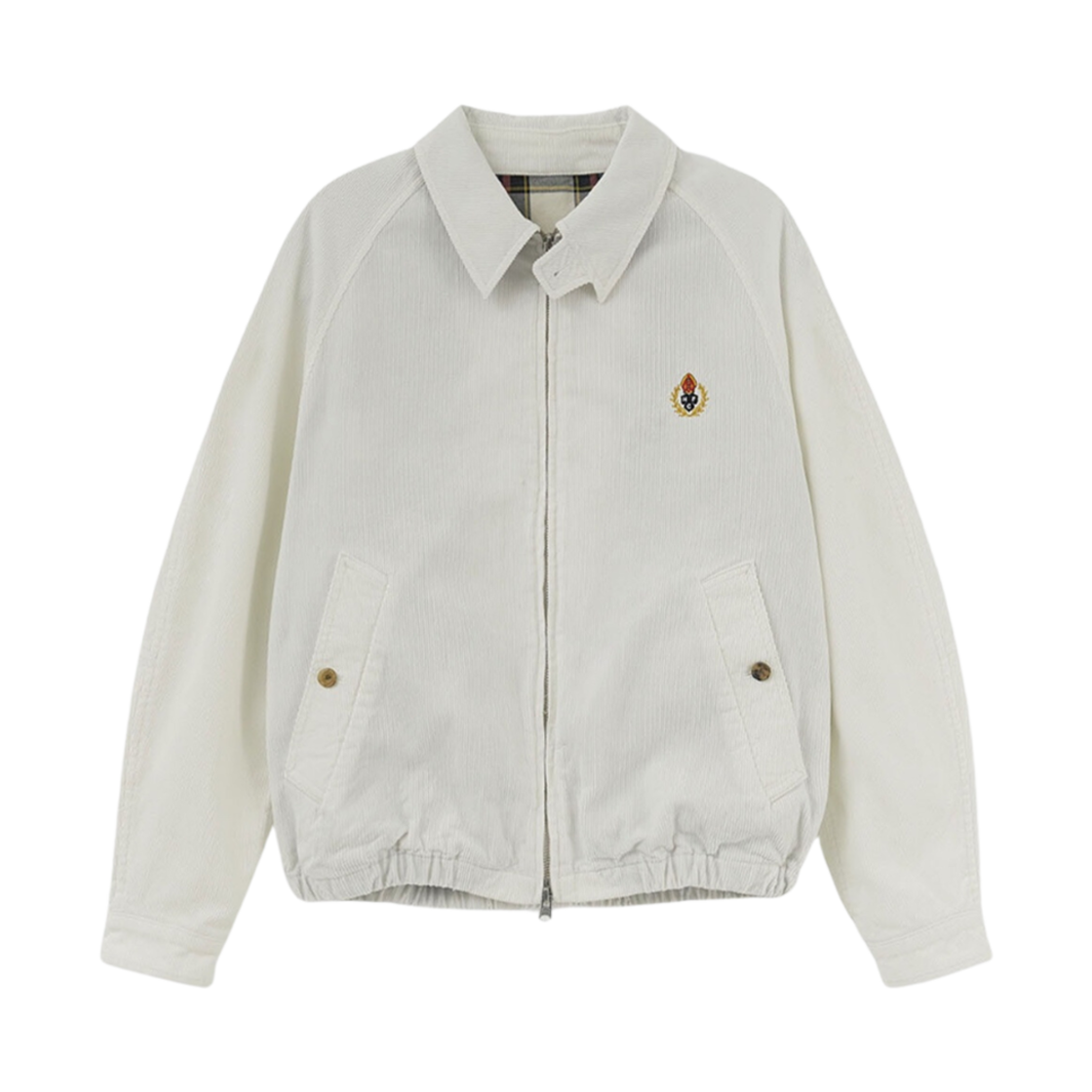헤리티지 플로스 크레스트 코듀로이 블루종 자켓 화이트(Heritage Floss Crest Corduroy Blouson Jacket White)