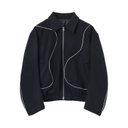 Typing Mistake Volumninous Piping Blouson Dark Navy