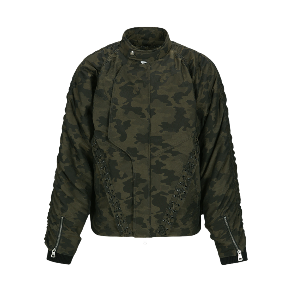 awa622m(GREEN) ADSB Andersson Bell Camouflage Lace Up Padded Jumper Green