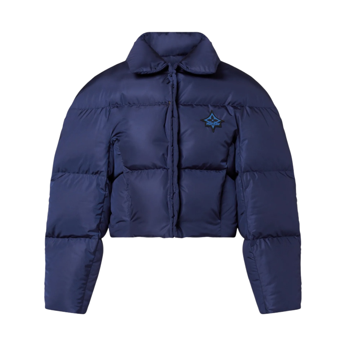 - (W) Louis Vuitton Ridge Front Puffer Jacket Blue - 대표 이미지 #1