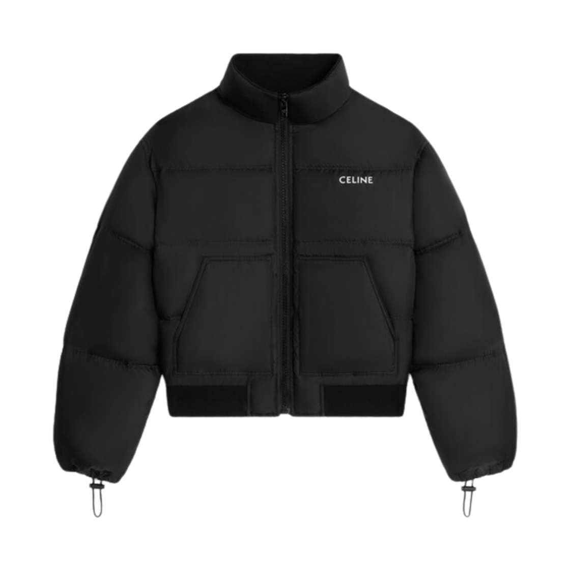 (W) 셀린느 라이트 나일론 크롭 다운 자켓 블랙((W) Celine Light Nylon Cropped Down Jacket Black)